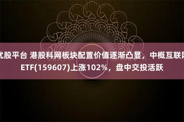 优股平台 港股科网板块配置价值逐渐凸显，中概互联网ETF(159607)上涨102%，盘中交投活跃
